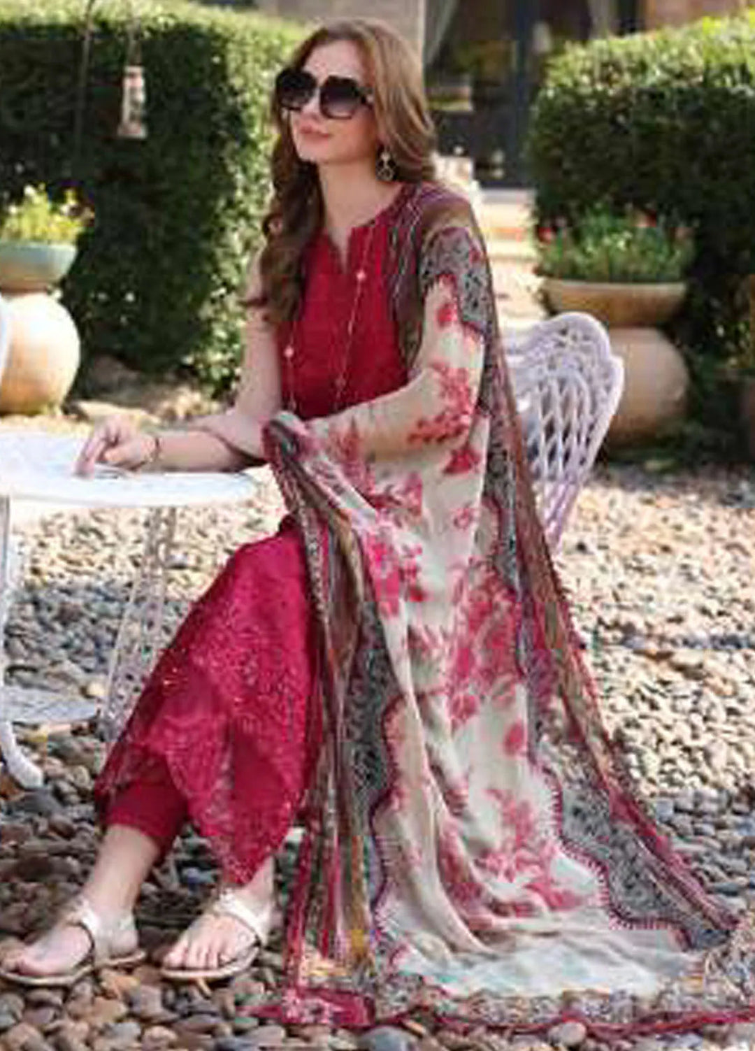Noor by Saadia Asad Embroidered Lawn Suits Unstitched 3 Piece NSA24EL D11 - Luxury Collection