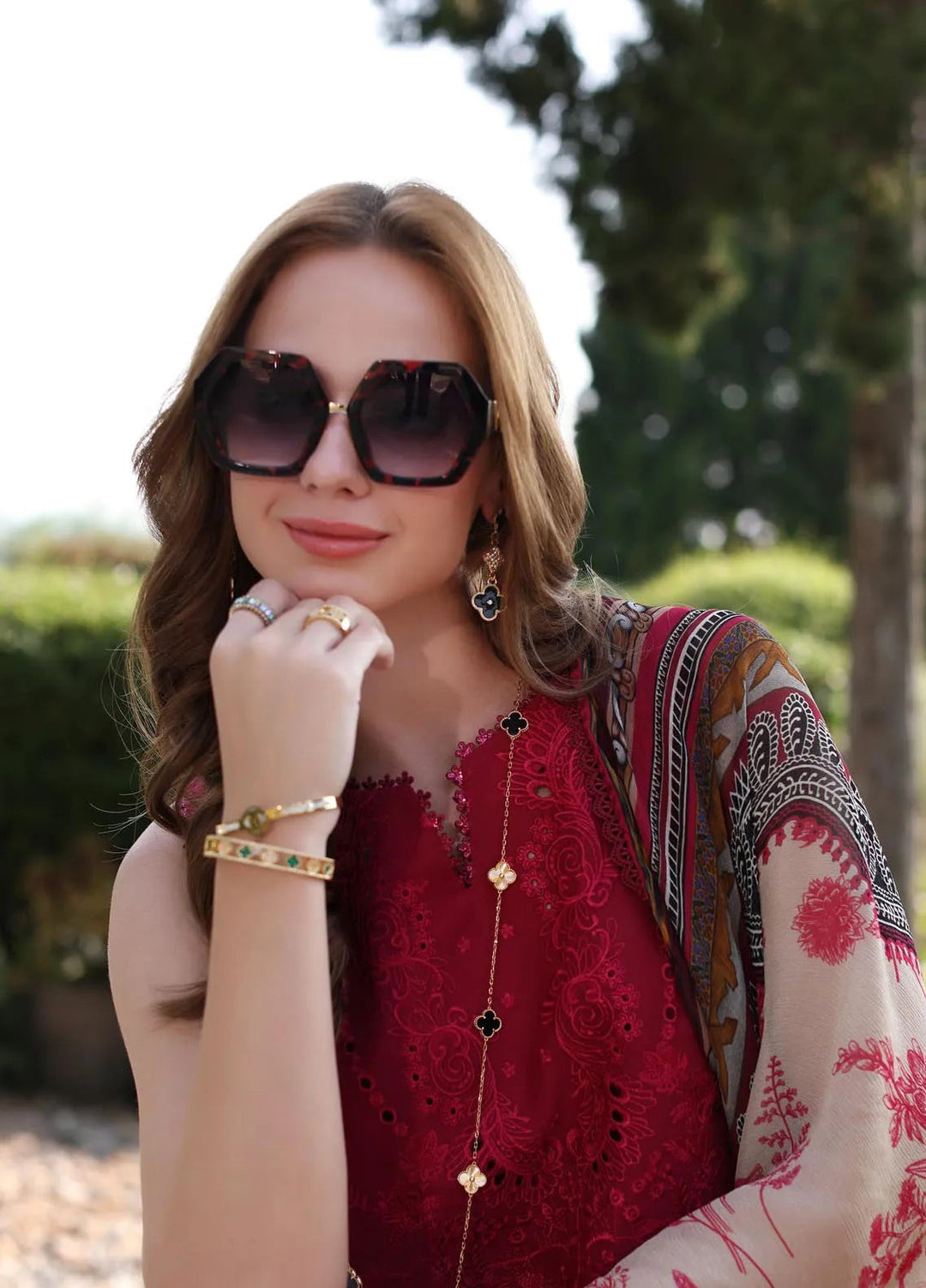 Noor by Saadia Asad Embroidered Lawn Suits Unstitched 3 Piece NSA24EL D11 - Luxury Collection