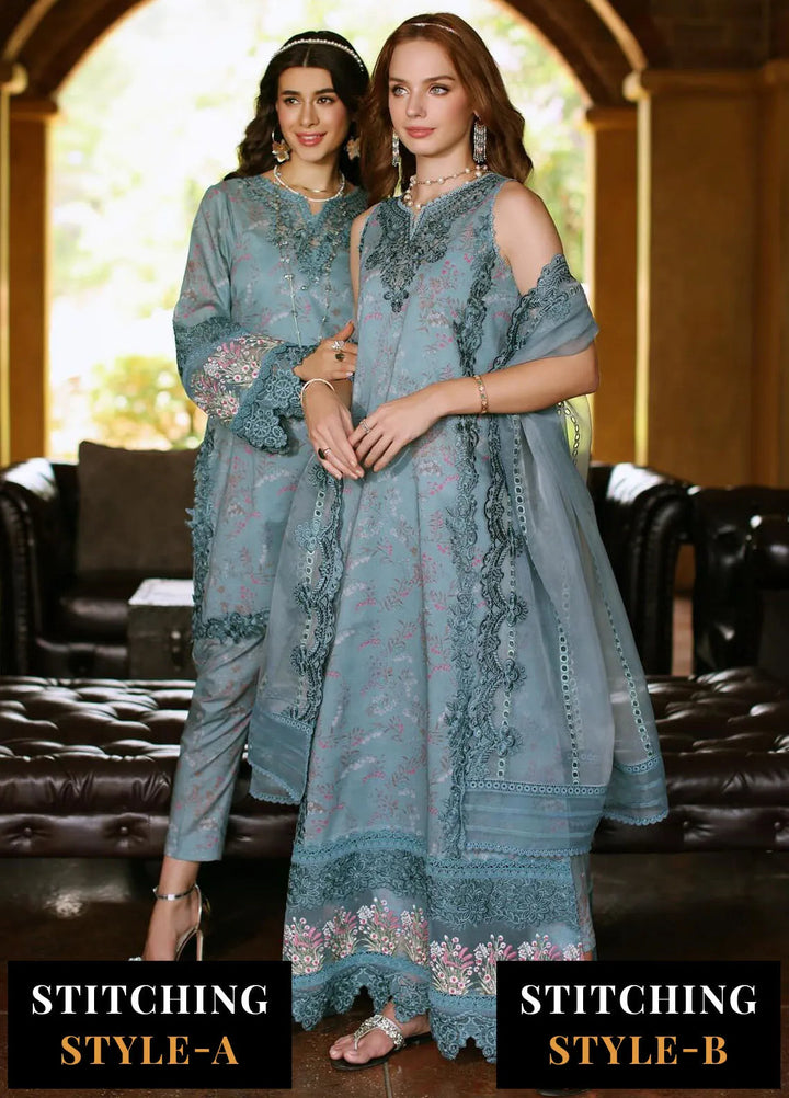 Noor by Saadia Asad Embroidered Lawn Suits Unstitched 3 Piece NSA24EL D2 - Luxury Collection