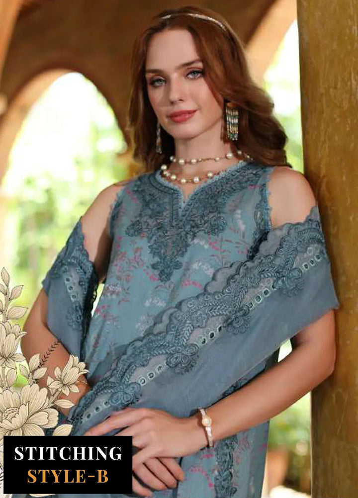 Noor by Saadia Asad Embroidered Lawn Suits Unstitched 3 Piece NSA24EL D2 - Luxury Collection