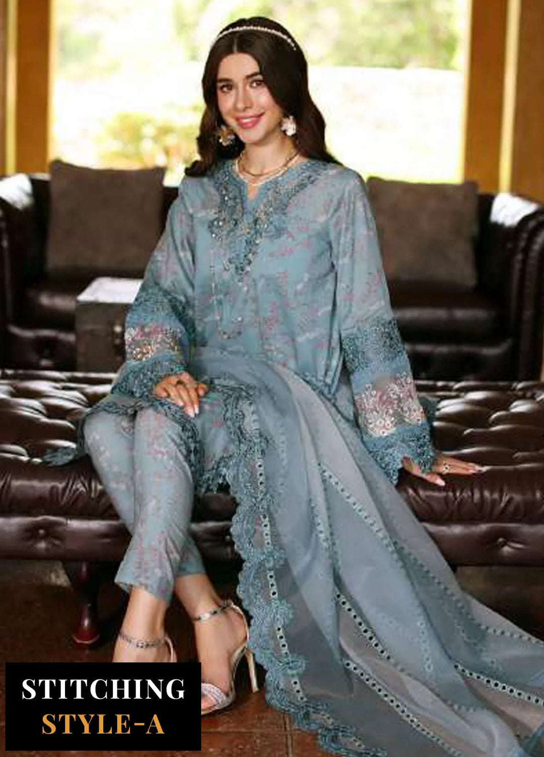 Noor by Saadia Asad Embroidered Lawn Suits Unstitched 3 Piece NSA24EL D2 - Luxury Collection