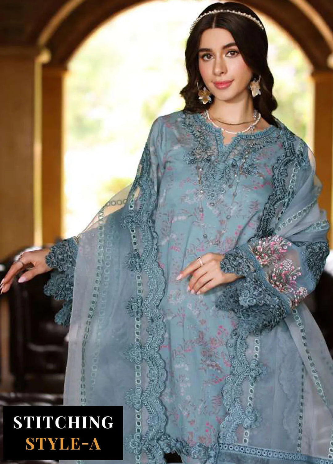 Noor by Saadia Asad Embroidered Lawn Suits Unstitched 3 Piece NSA24EL D2 - Luxury Collection