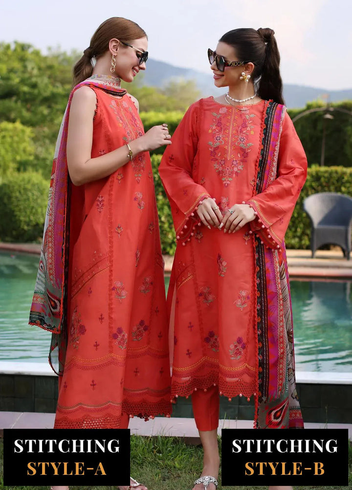 Noor by Saadia Asad Embroidered Lawn Suits Unstitched 3 Piece NSA24EL D3 - Luxury Collection