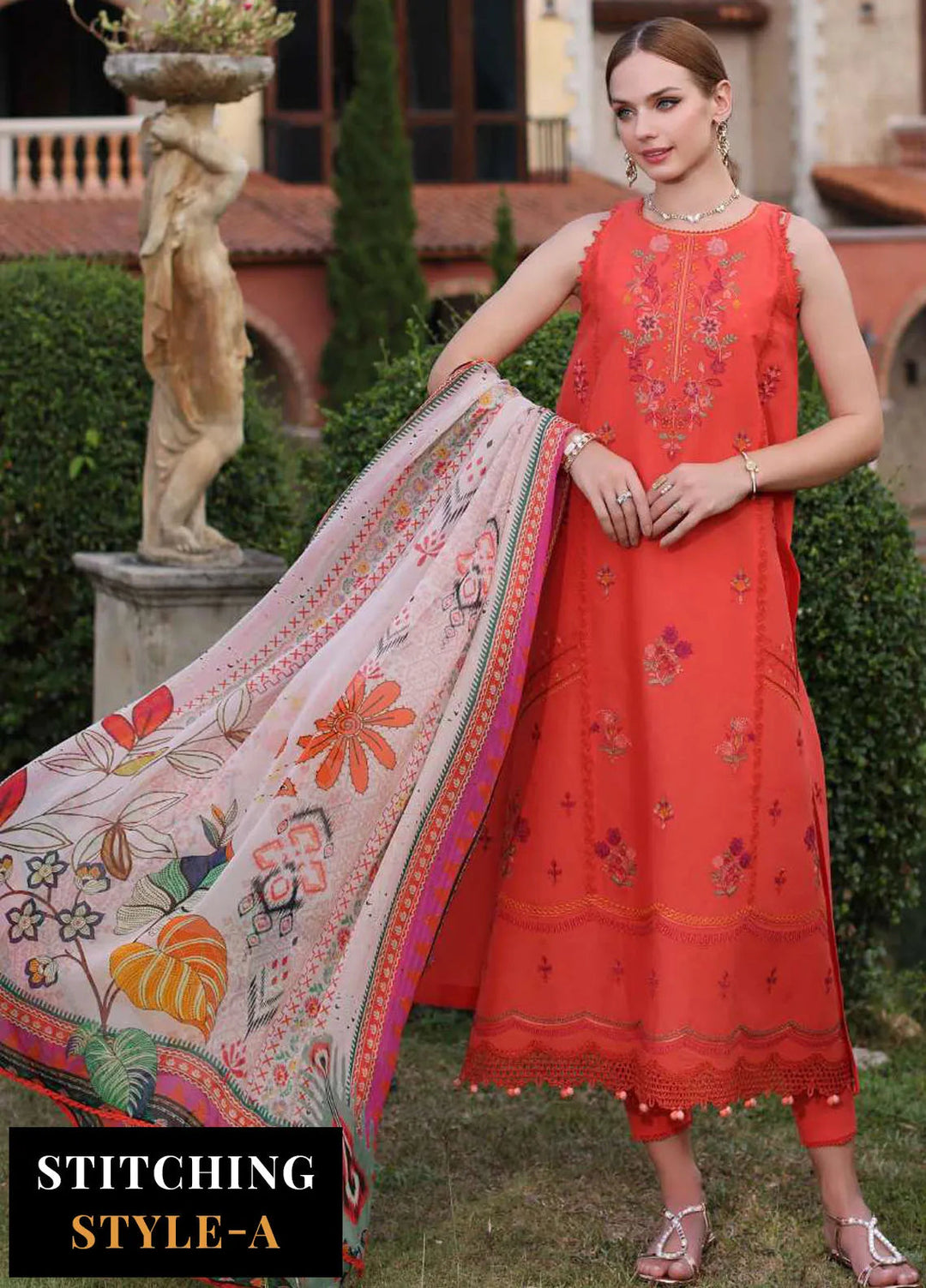 Noor by Saadia Asad Embroidered Lawn Suits Unstitched 3 Piece NSA24EL D3 - Luxury Collection