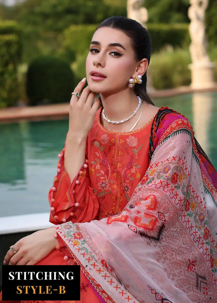 Noor by Saadia Asad Embroidered Lawn Suits Unstitched 3 Piece NSA24EL D3 - Luxury Collection