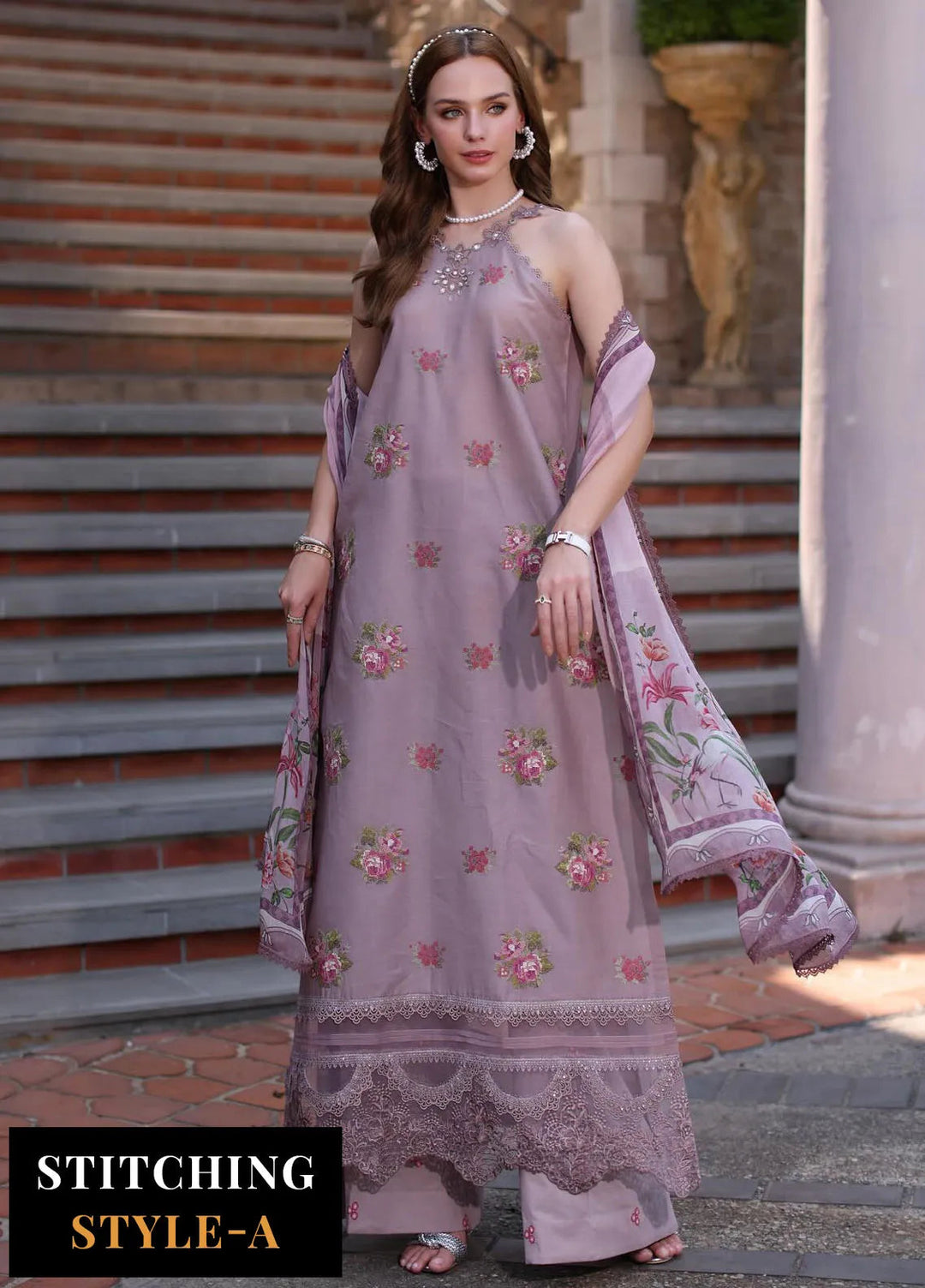 Noor by Saadia Asad Embroidered Lawn Suits Unstitched 3 Piece NSA24EL D4 - Luxury Collection