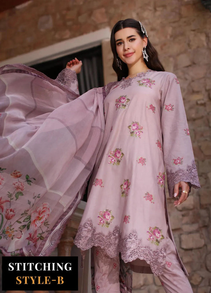 Noor by Saadia Asad Embroidered Lawn Suits Unstitched 3 Piece NSA24EL D4 - Luxury Collection