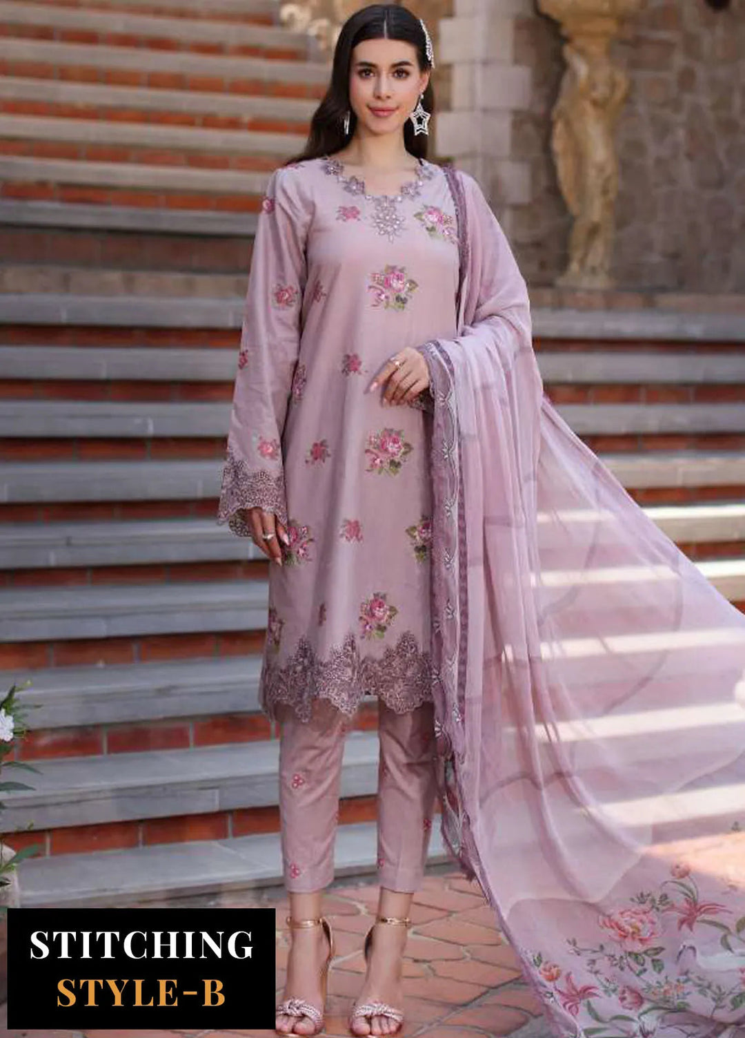 Noor by Saadia Asad Embroidered Lawn Suits Unstitched 3 Piece NSA24EL D4 - Luxury Collection