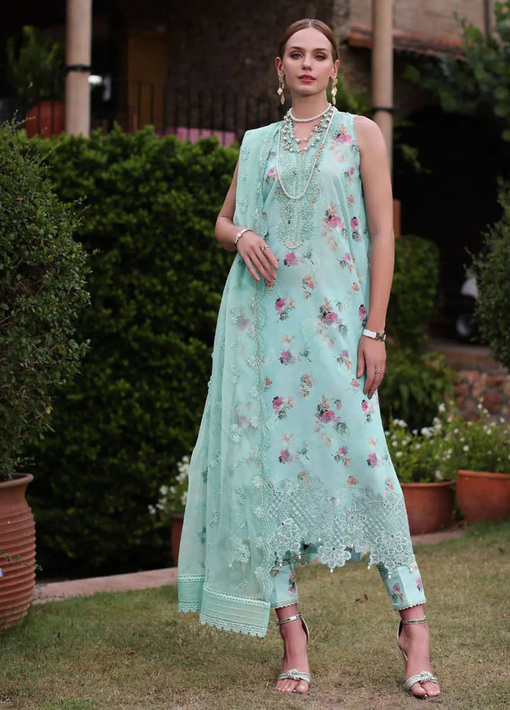 Noor by Saadia Asad Embroidered Lawn Suits Unstitched 3 Piece NSA24EL D5 - Luxury Collection