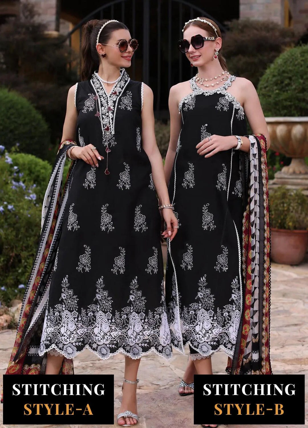 Noor by Saadia Asad Embroidered Lawn Suits Unstitched 3 Piece NSA24EL D6 - Luxury Collection