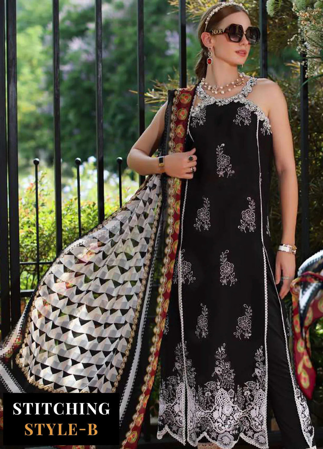 Noor by Saadia Asad Embroidered Lawn Suits Unstitched 3 Piece NSA24EL D6 - Luxury Collection