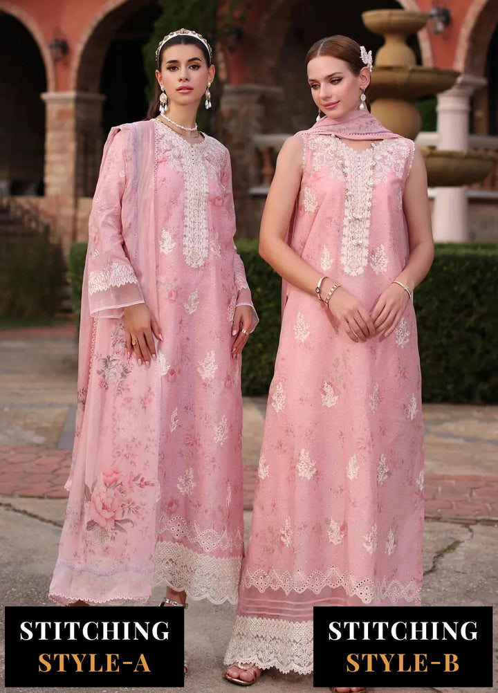 Noor by Saadia Asad Embroidered Lawn Suits Unstitched 3 Piece NSA24EL D7 - Luxury Collection