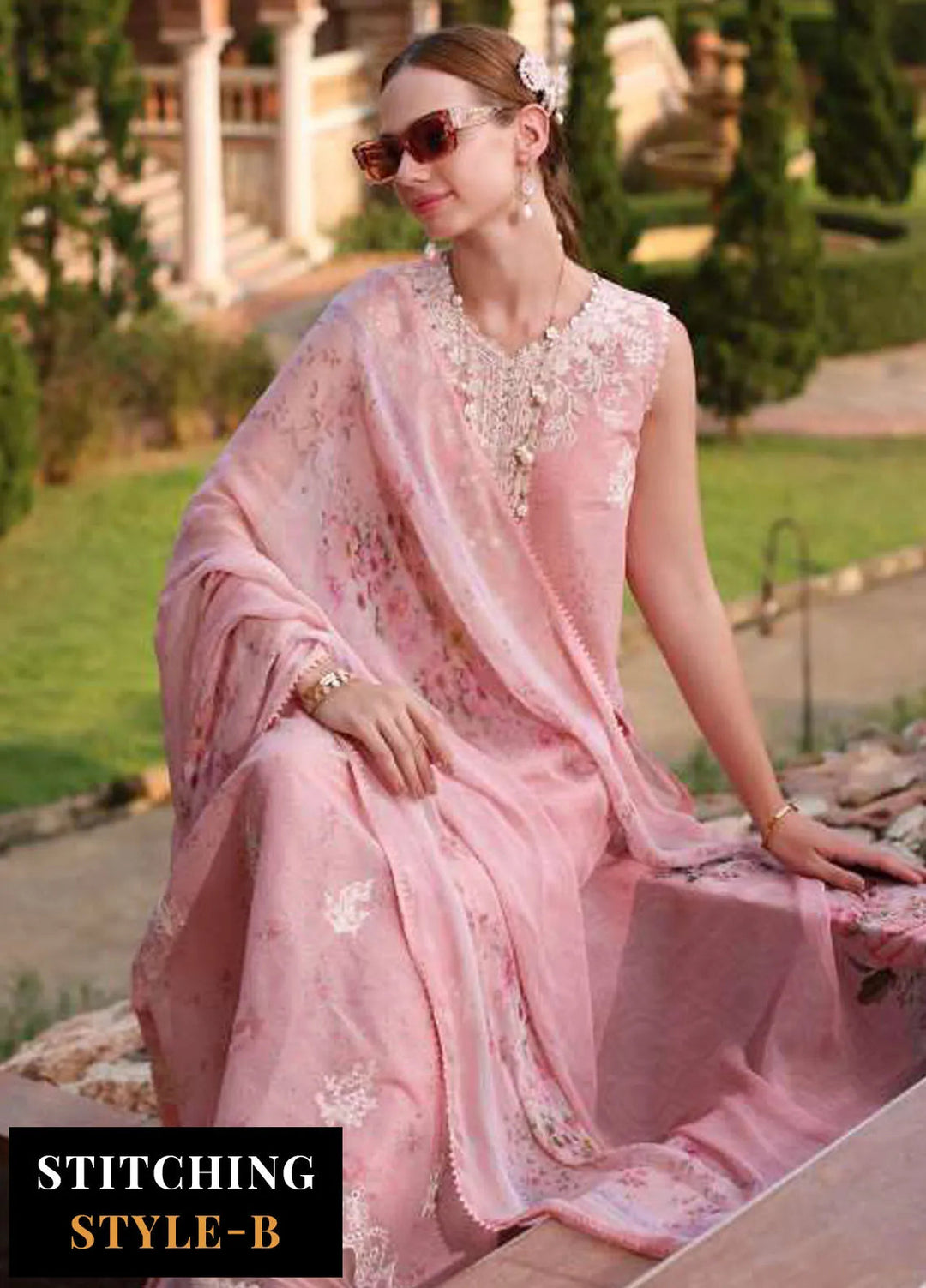 Noor by Saadia Asad Embroidered Lawn Suits Unstitched 3 Piece NSA24EL D7 - Luxury Collection