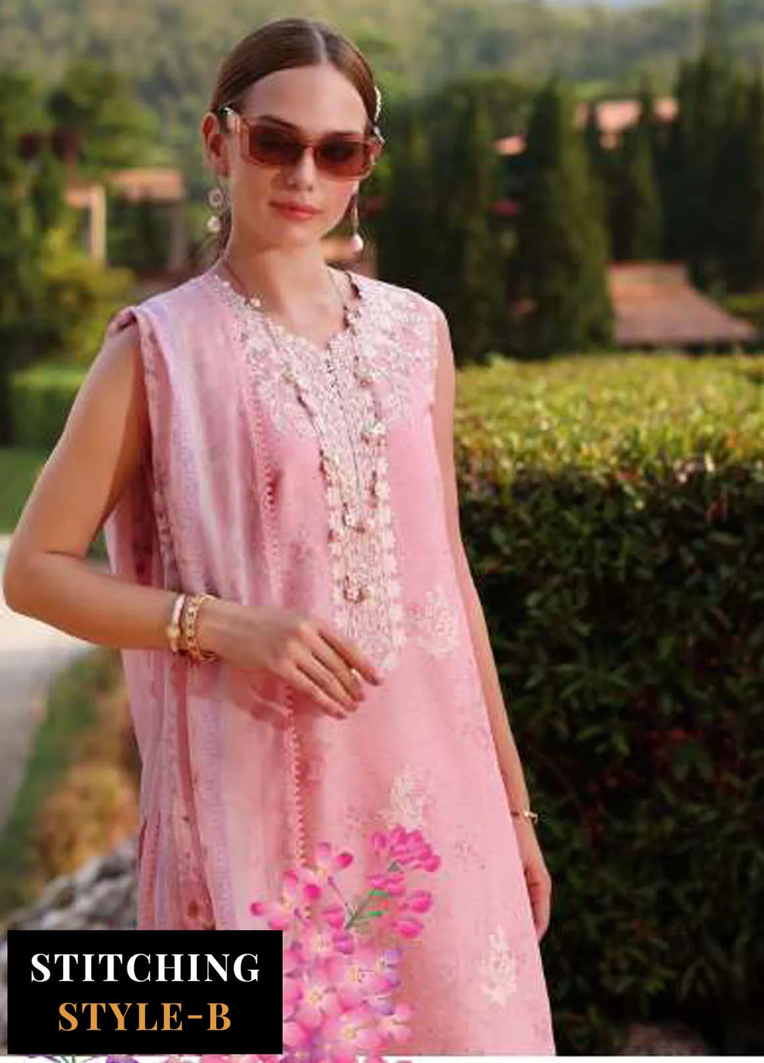 Noor by Saadia Asad Embroidered Lawn Suits Unstitched 3 Piece NSA24EL D7 - Luxury Collection