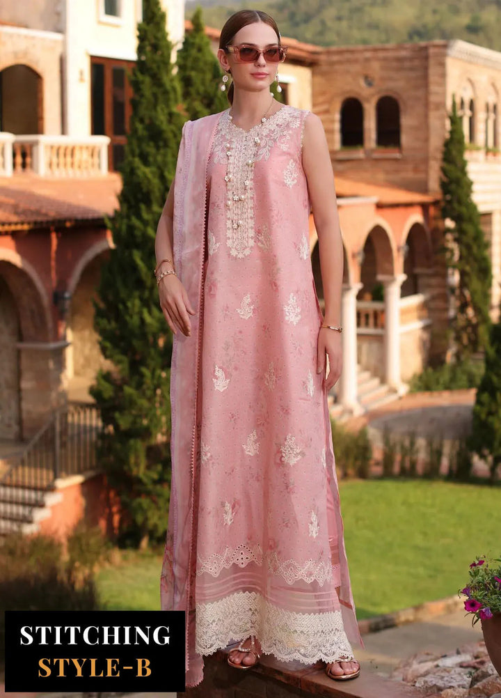 Noor by Saadia Asad Embroidered Lawn Suits Unstitched 3 Piece NSA24EL D7 - Luxury Collection