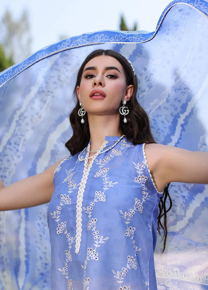 Noor by Saadia Asad Embroidered Lawn Suits Unstitched 3 Piece NSA24EL D8 - Luxury Collection