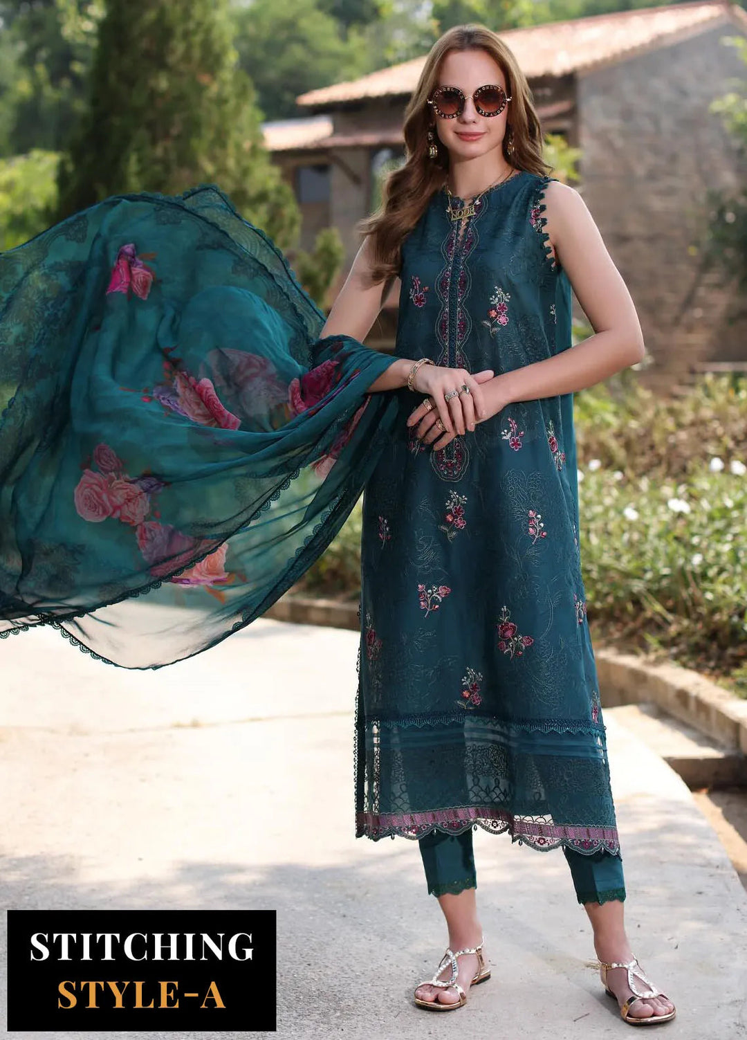 Noor by Saadia Asad Embroidered Lawn Suits Unstitched 3 Piece NSA24EL D9 - Luxury Collection