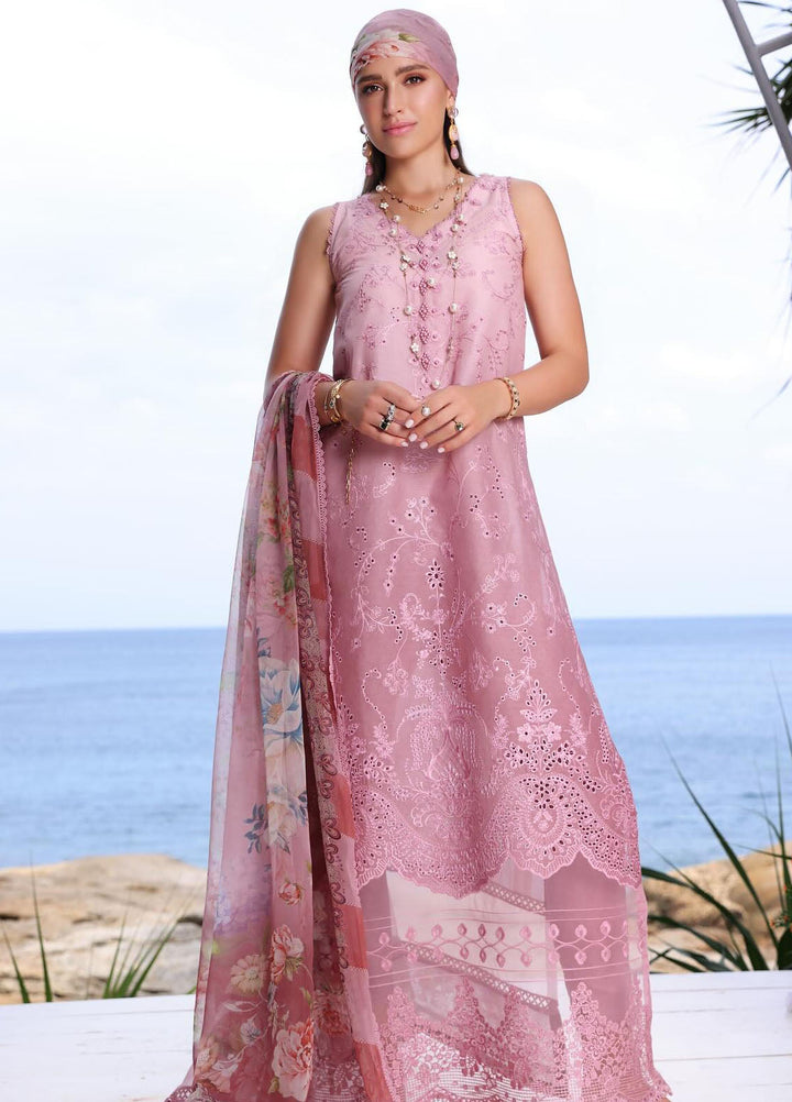 Noor by Saadia Asad Embroidered Lawn Suits Unstitched 3 Piece NSA24LP D1-B - Summer Collection