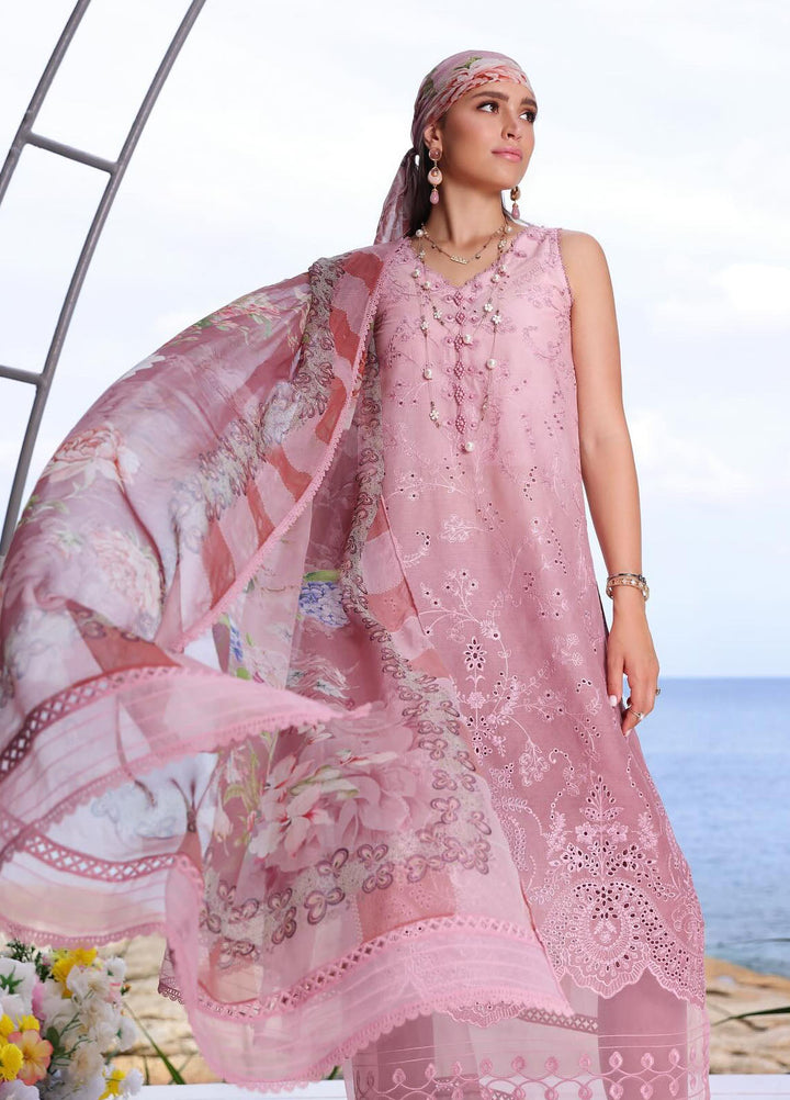 Noor by Saadia Asad Embroidered Lawn Suits Unstitched 3 Piece NSA24LP D1-B - Summer Collection