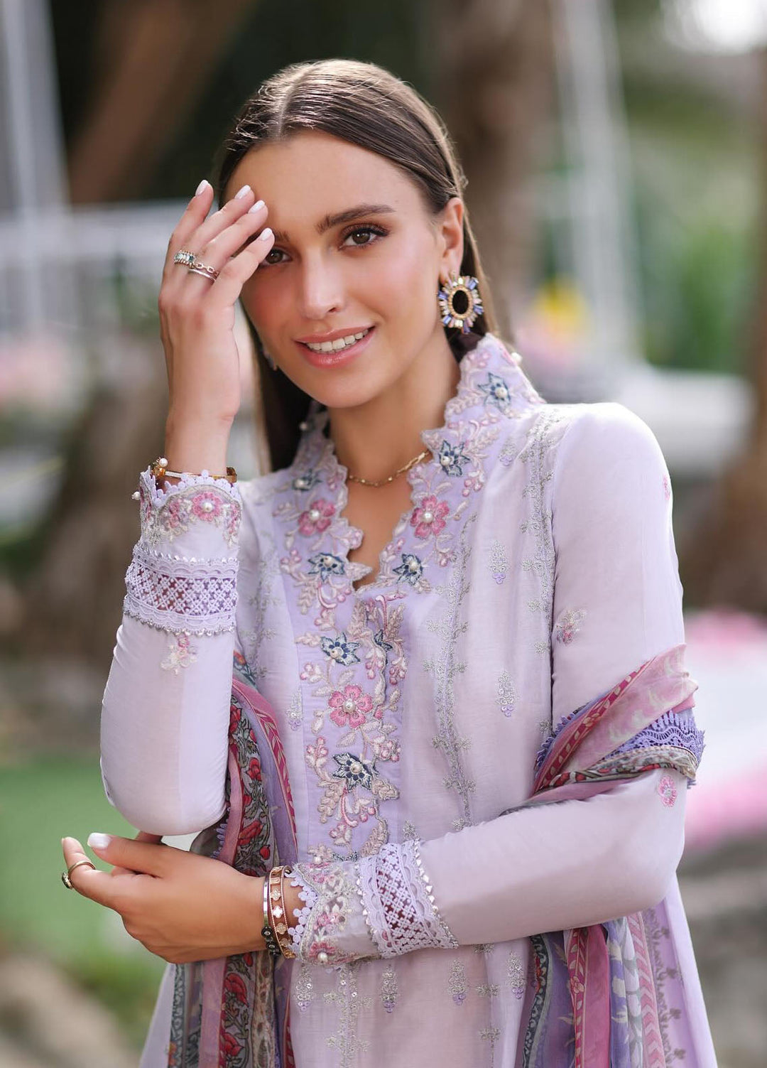 Noor by Saadia Asad Embroidered Lawn Suits Unstitched 3 Piece NSA24LP D3-A - Summer Collection