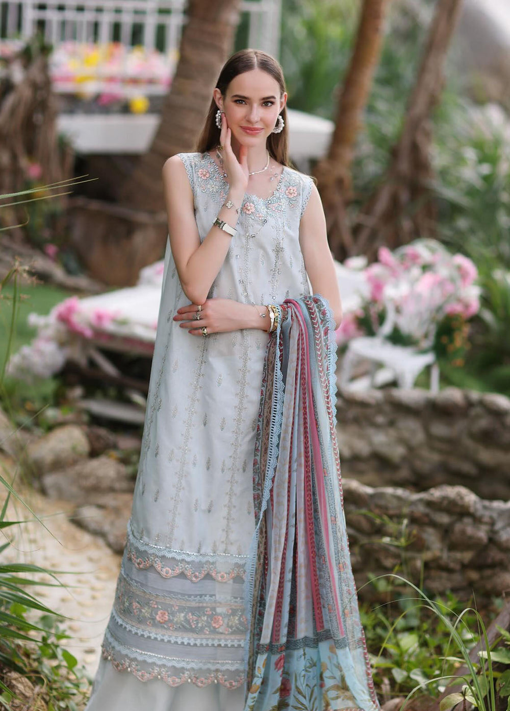 Noor by Saadia Asad Embroidered Lawn Suits Unstitched 3 Piece NSA24LP D3-B - Summer Collection