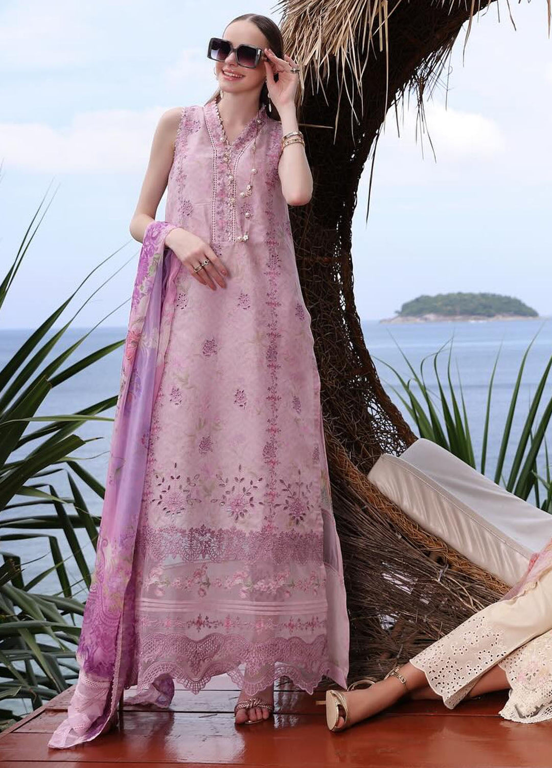 Noor by Saadia Asad Embroidered Lawn Suits Unstitched 3 Piece NSA24LP D5-A - Summer Collection