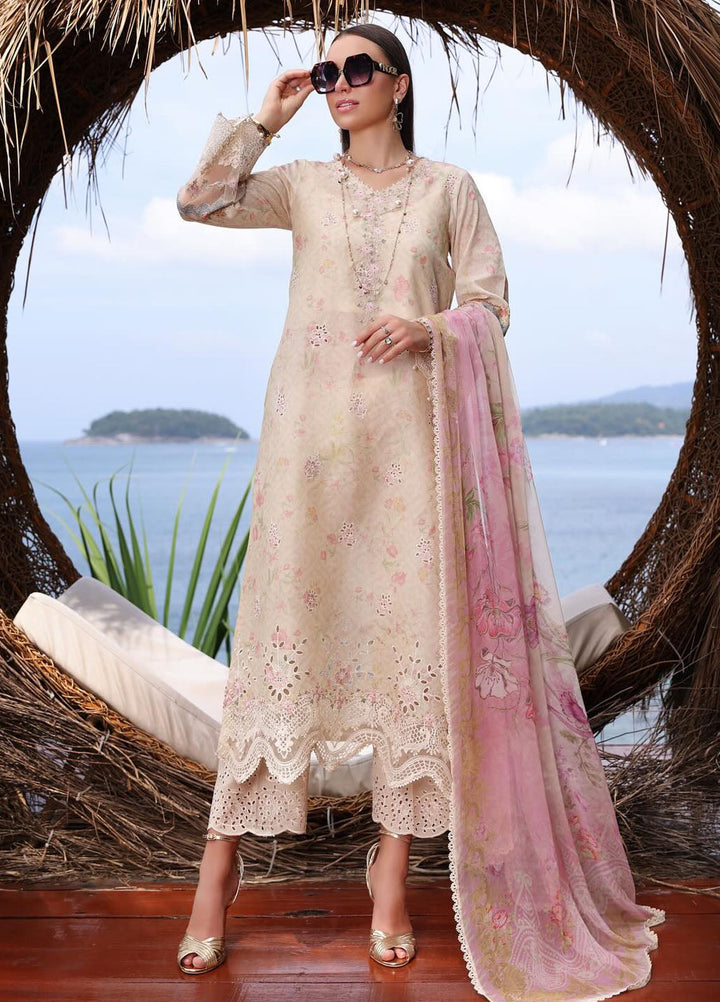Noor by Saadia Asad Embroidered Lawn Suits Unstitched 3 Piece NSA24LP D5-B - Summer Collection