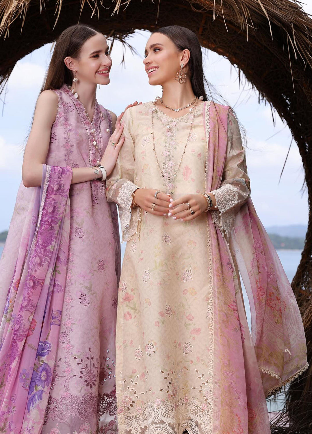 Noor by Saadia Asad Embroidered Lawn Suits Unstitched 3 Piece NSA24LP D5-B - Summer Collection