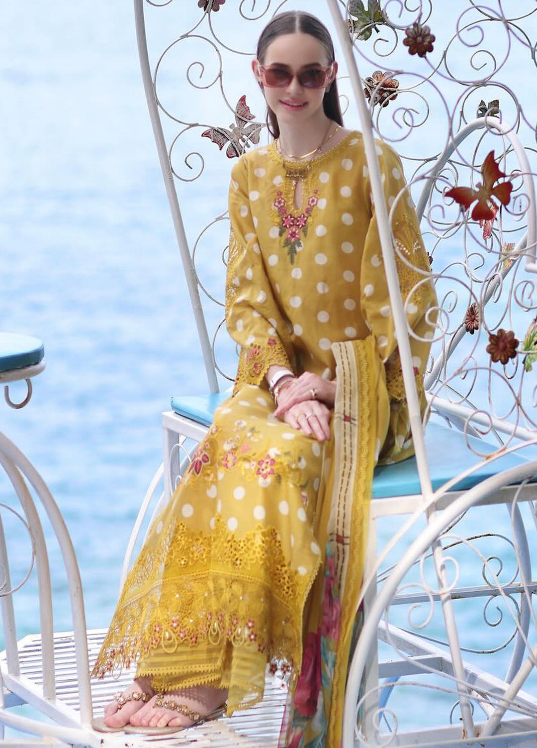 Noor by Saadia Asad Embroidered Lawn Suits Unstitched 3 Piece NSA24LP D6-B - Summer Collection