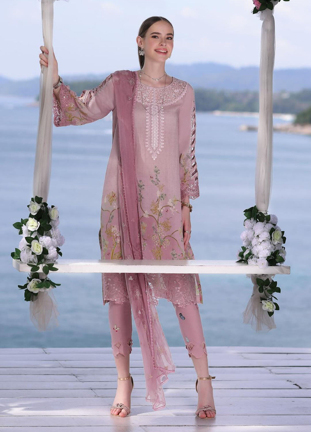 Noor by Saadia Asad Embroidered Lawn Suits Unstitched 3 Piece NSA24LP D7-A - Summer Collection