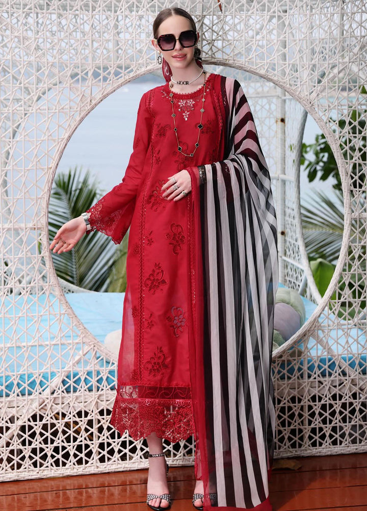 Noor by Saadia Asad Embroidered Lawn Suits Unstitched 3 Piece NSA24LP D8-A - Summer Collection