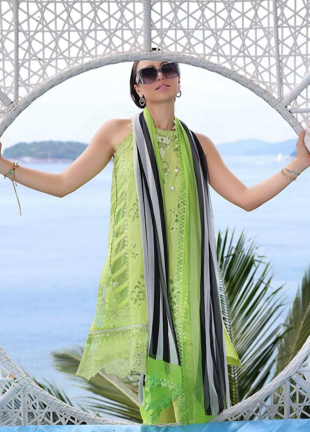 Noor by Saadia Asad Embroidered Lawn Suits Unstitched 3 Piece NSA24LP D8-B - Summer Collection