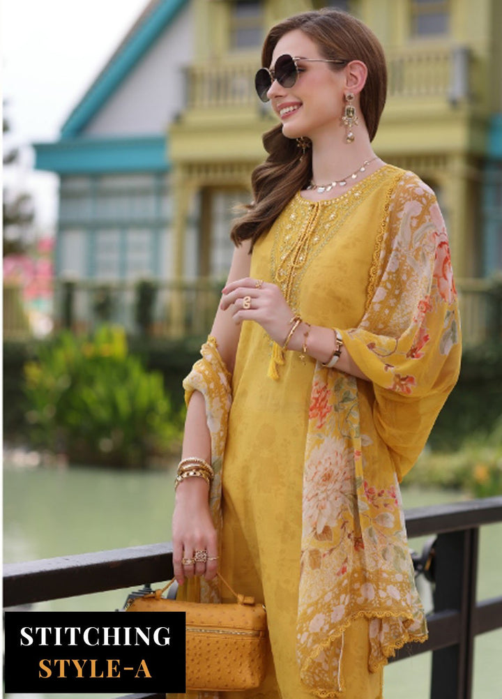Noor by Saadia Asad Embroidered Lawn Suits Unstitched 3 Piece NSA25EC D-03 - Summer Collection