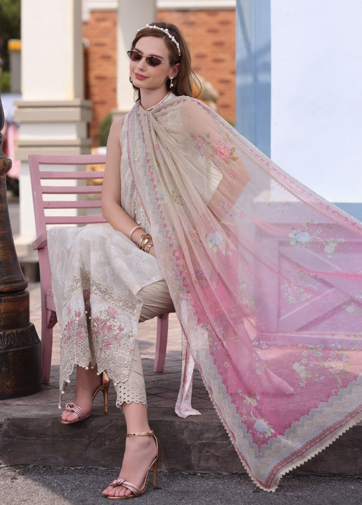 Noor by Saadia Asad Embroidered Lawn Suits Unstitched 3 Piece NSA25EC D-04 - Summer Collection