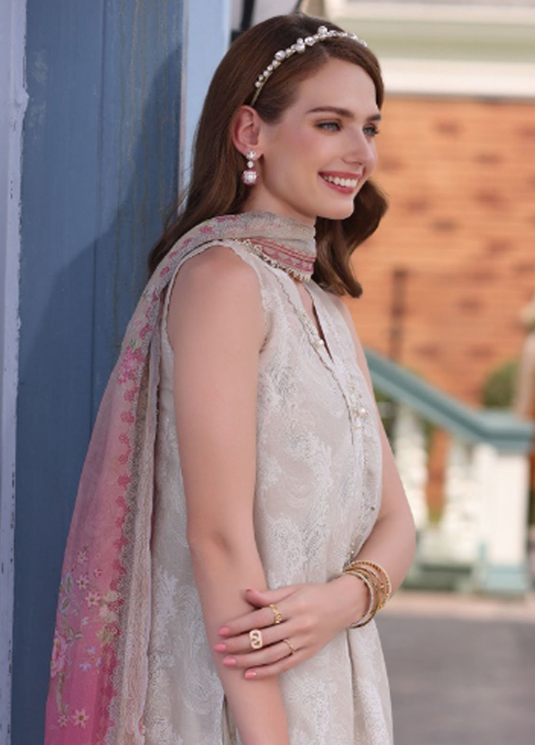 Noor by Saadia Asad Embroidered Lawn Suits Unstitched 3 Piece NSA25EC D-04 - Summer Collection