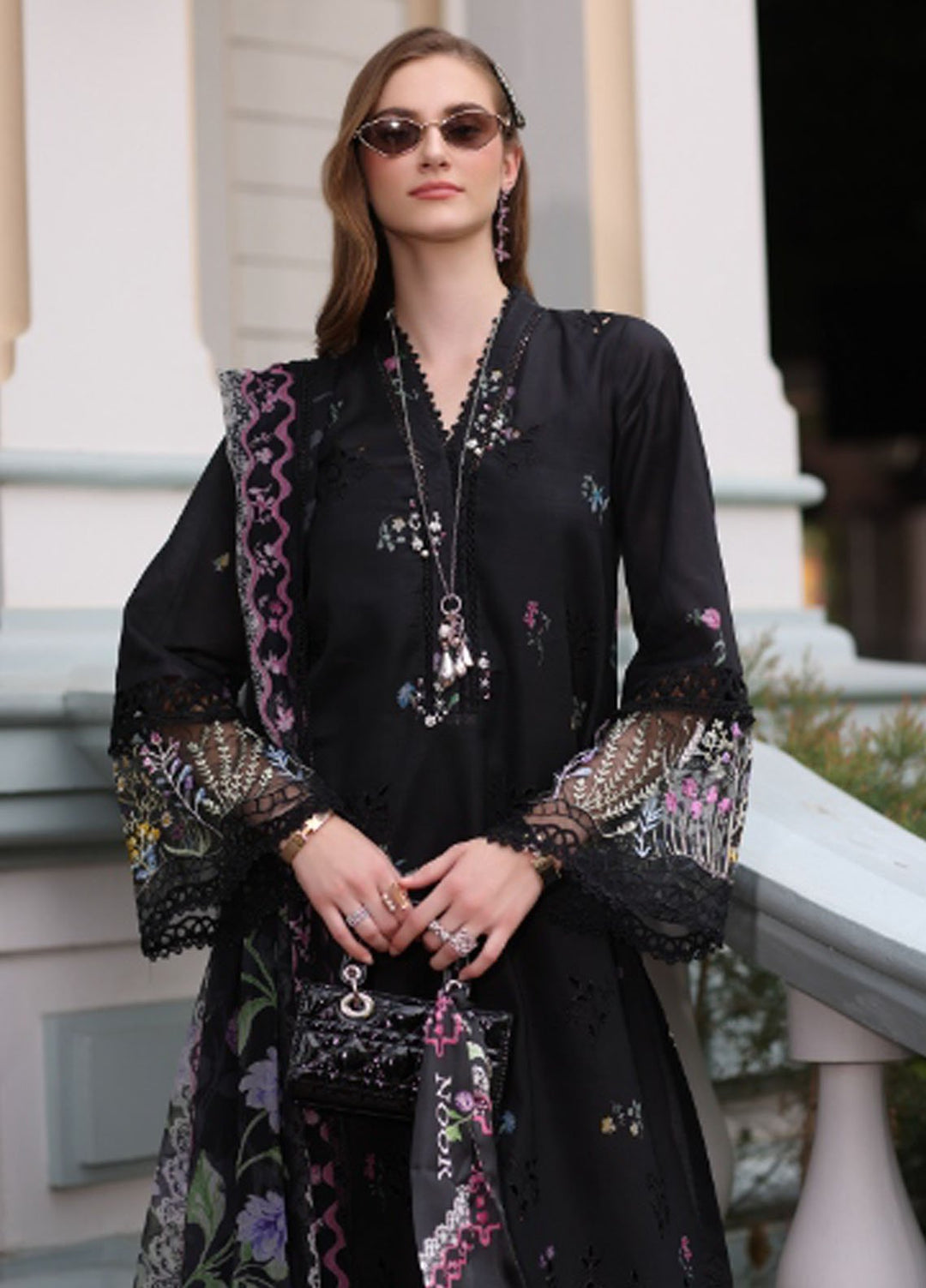 Noor by Saadia Asad Embroidered Lawn Suits Unstitched 3 Piece NSA25EC D-05 - Summer Collection