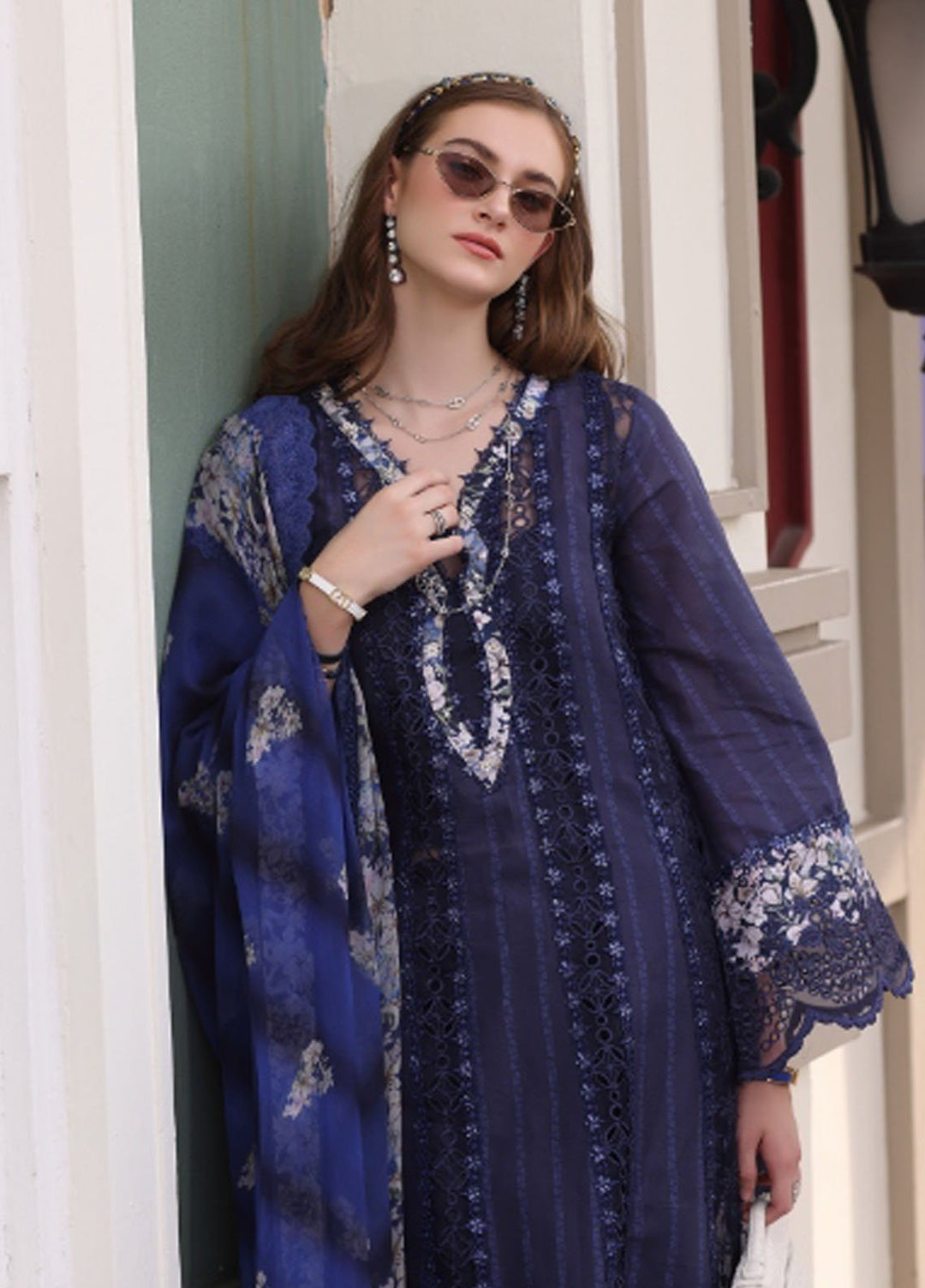 Noor by Saadia Asad Embroidered Lawn Suits Unstitched 3 Piece NSA25EC D-07 - Summer Collection