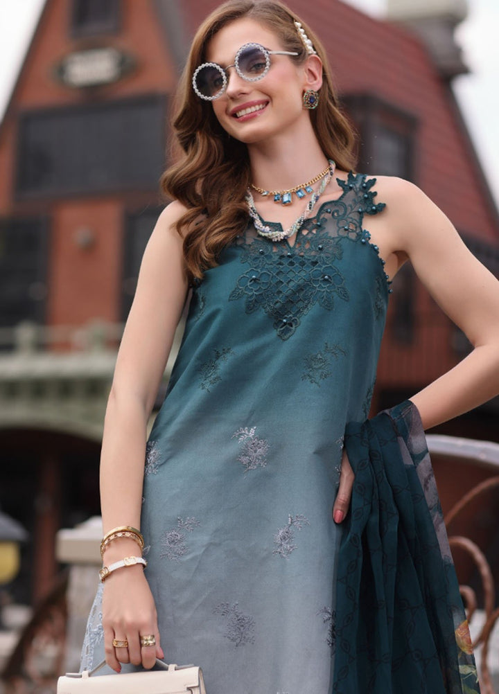 Noor by Saadia Asad Embroidered Lawn Suits Unstitched 3 Piece NSA25EC D-10 - Summer Collection