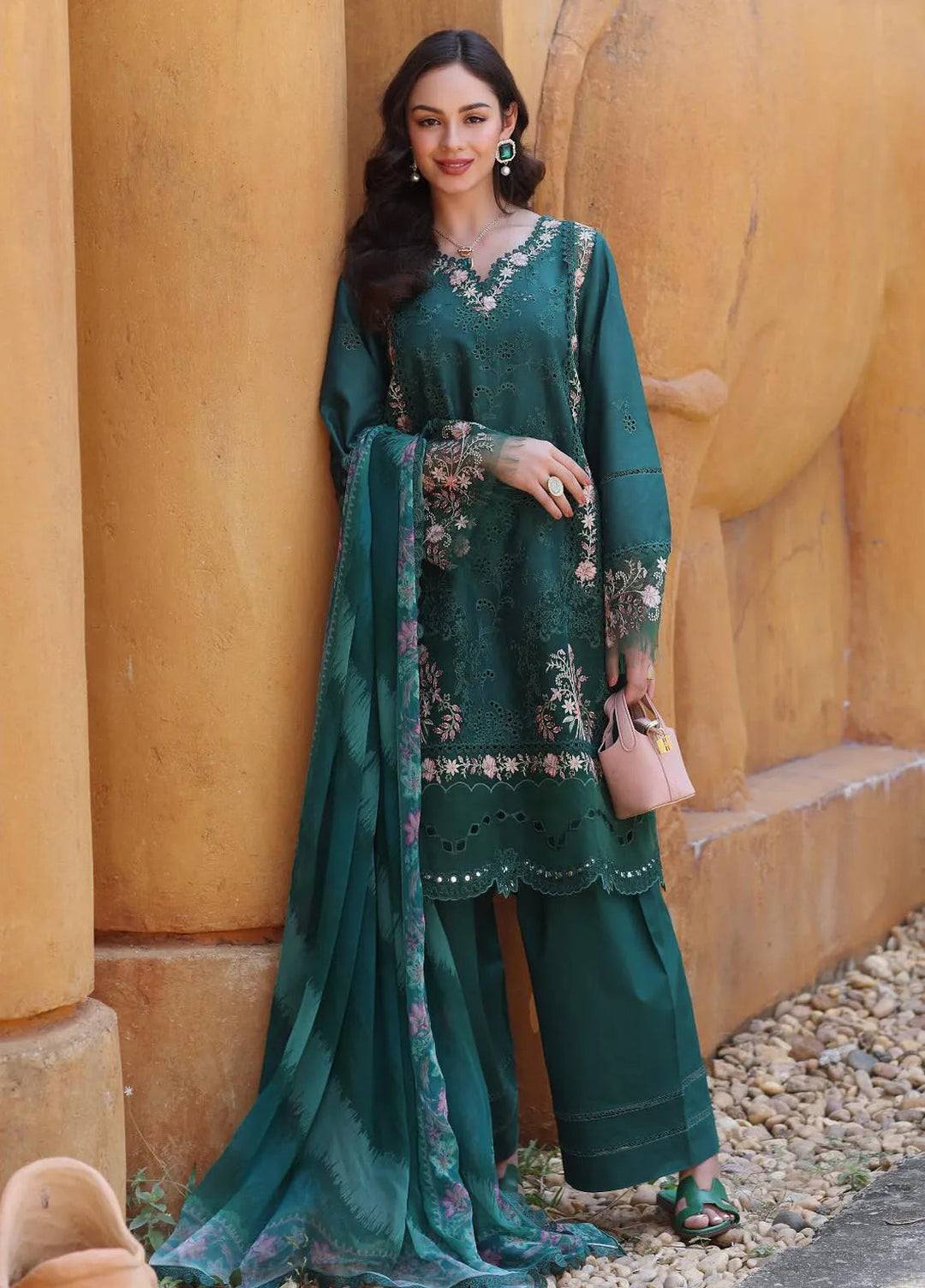 Noor by Saadia Asad Embroidered Lawn Suits Unstitched 3 Piece NSA25EL D10A - Summer Collection