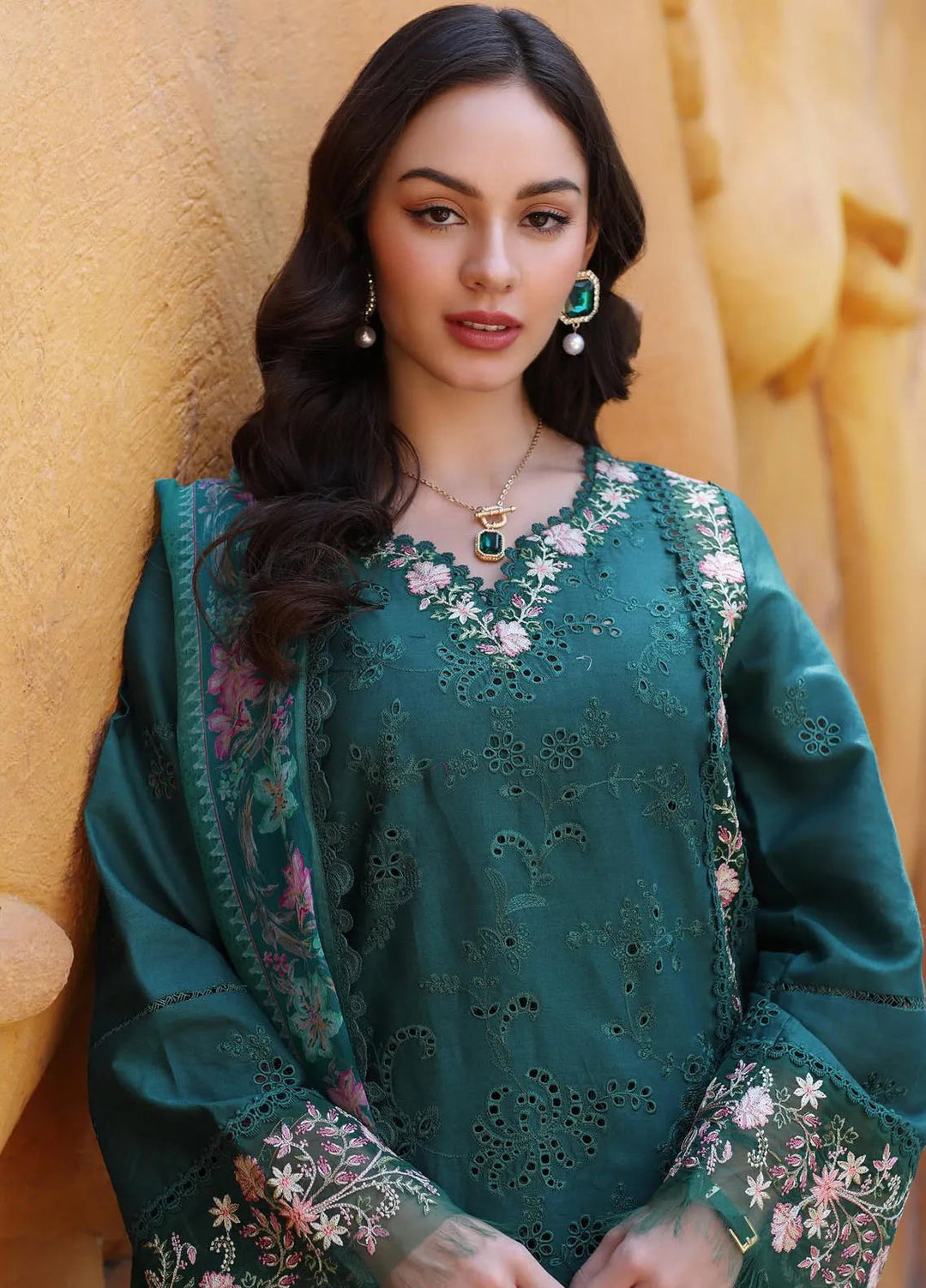 Noor by Saadia Asad Embroidered Lawn Suits Unstitched 3 Piece NSA25EL D10A - Summer Collection