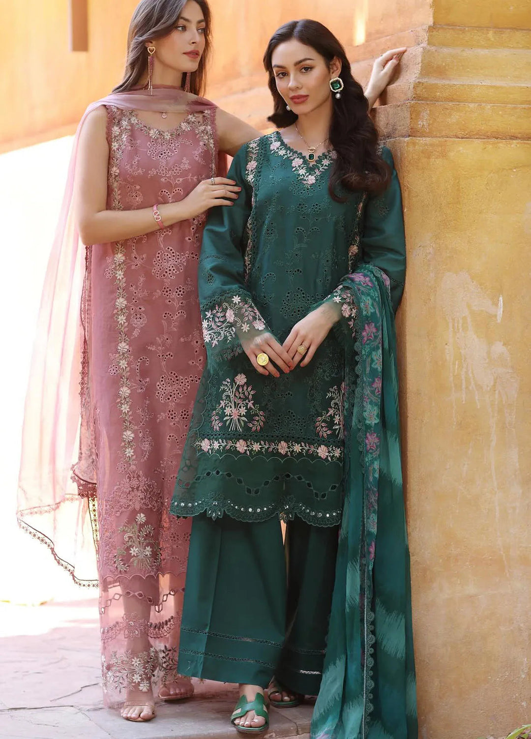 Noor by Saadia Asad Embroidered Lawn Suits Unstitched 3 Piece NSA25EL D10A - Summer Collection