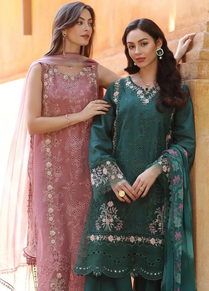 Noor by Saadia Asad Embroidered Lawn Suits Unstitched 3 Piece NSA25EL D10B - Summer Collection