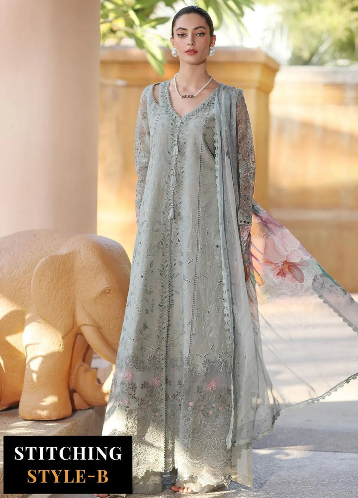 Noor by Saadia Asad Embroidered Lawn Suits Unstitched 3 Piece NSA25EL D1A - Summer Collection