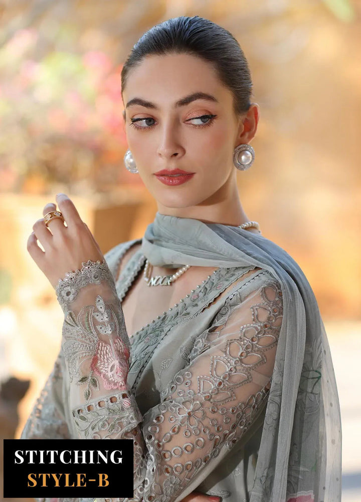 Noor by Saadia Asad Embroidered Lawn Suits Unstitched 3 Piece NSA25EL D1A - Summer Collection