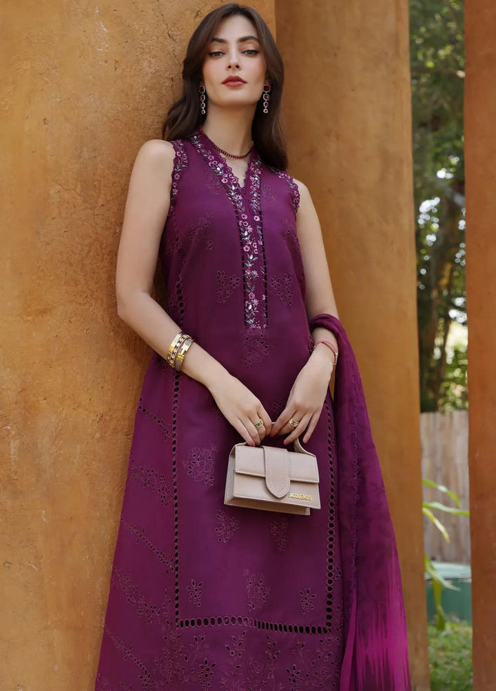 Noor by Saadia Asad Embroidered Lawn Suits Unstitched 3 Piece NSA25EL D2A - Summer Collection