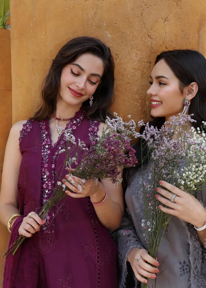 Noor by Saadia Asad Embroidered Lawn Suits Unstitched 3 Piece NSA25EL D2A - Summer Collection