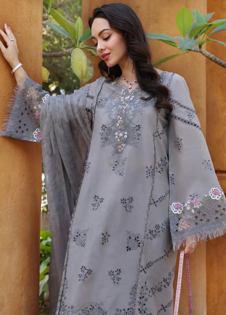 Noor by Saadia Asad Embroidered Lawn Suits Unstitched 3 Piece NSA25EL D2B - Summer Collection