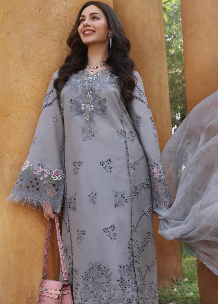 Noor by Saadia Asad Embroidered Lawn Suits Unstitched 3 Piece NSA25EL D2B - Summer Collection