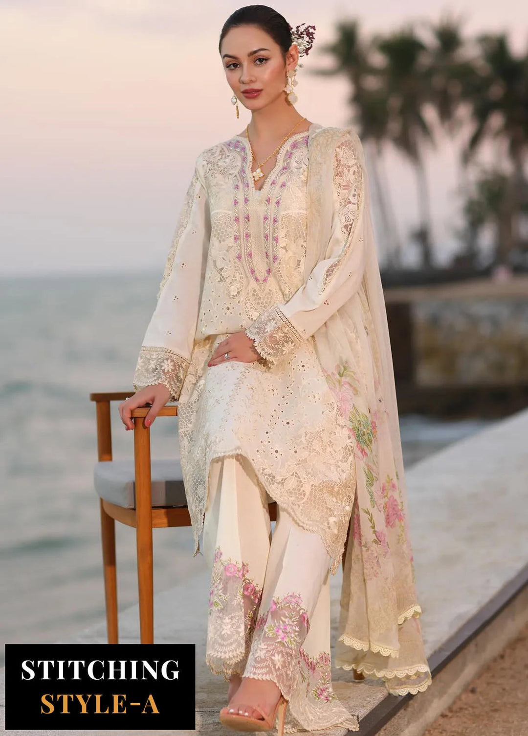 Noor by Saadia Asad Embroidered Lawn Suits Unstitched 3 Piece NSA25EL D3A - Summer Collection