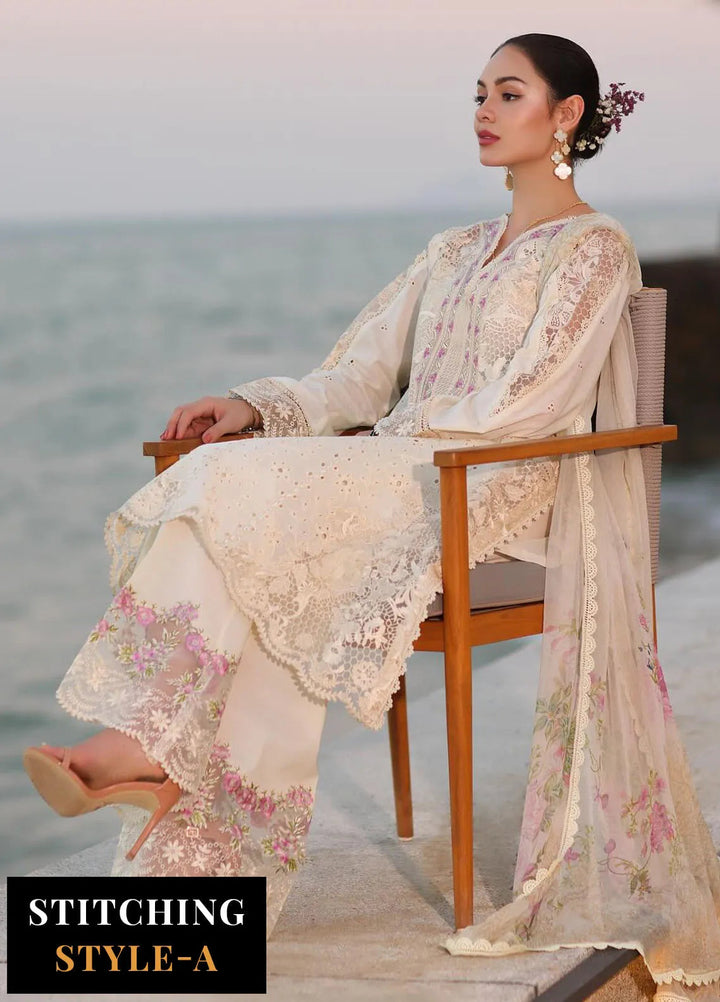 Noor by Saadia Asad Embroidered Lawn Suits Unstitched 3 Piece NSA25EL D3A - Summer Collection